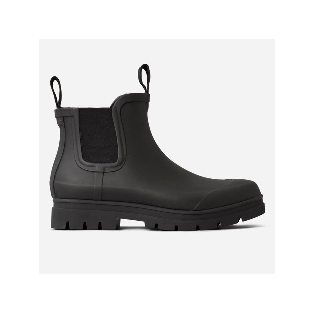 Everlane Black Chelsea Rain Boots Size 7 Waterproof Lug Sole Minimalist NWOB - Picture 2 of 9